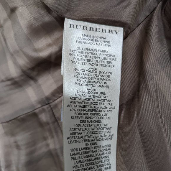 Burberry Quilted Leather Fitted Coat Taupe S:Large - Picture 6 of 7